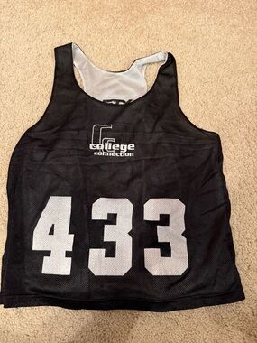 College Connection Black Mesh Jersey Tank with White Number 433